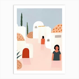 Holidays In Morocco, Tiny People And Illustration 1 Art Print