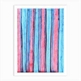 Blue Stripes. Modern painting. Art Print