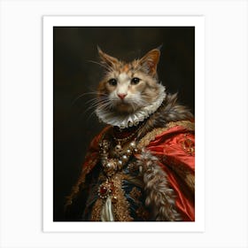 Renaissance Cat Portrait Art Print