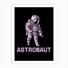 Astronaut black Art Print