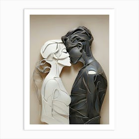 Two People Kissing Art Print