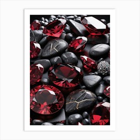 Ruby Radiance Gemstones Art Print