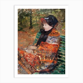 Woman On A Park Bench Art Print