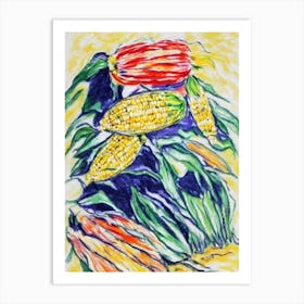 Corn 2 Fauvist vegetable Art Print