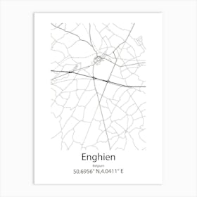 Enghien,Belgium Minimalist Map Art Print