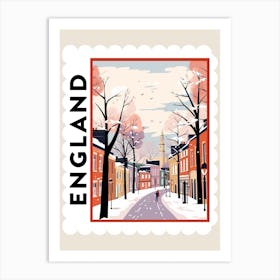 Retro Winter Stamp Poster Durham United Kingdom 2 Art Print
