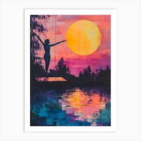 Modern Woman At Sunrise 3 Art Print