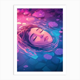 Girl In The Water 4 Art Print