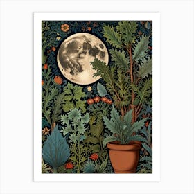 William Morris Moonlight In The Garden 3 Art Print