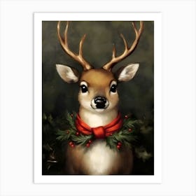 Christmas Deer 1 Art Print