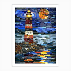 Lighthouse At Night 9 Art Print