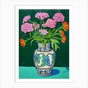 Flowers In A Vase Still Life Painting Phlox 1 Art Print