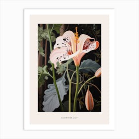 Flower Illustration Gloriosa Lily 3 Poster Art Print