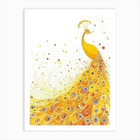 Yellow Peacock 2 Art Print