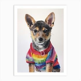 Baby Animal Wearing Sweater Wolf 2 Art Print