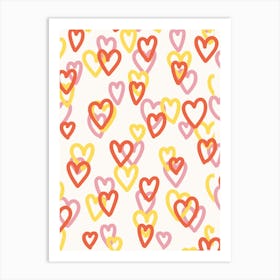 Hearts Pattern Abstract Art Print