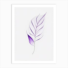 Lavender Leaf Abstract Art Print