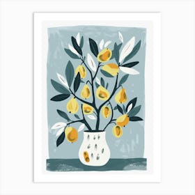 Pear Tree Flat Illustration 8 Art Print