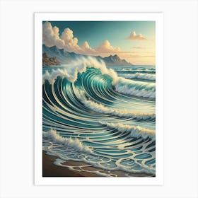 Turquoise Ocean Wave Art Print