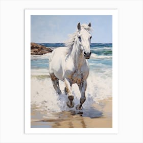 A Horse Oil Painting In Bondi Beach, Australia, Portrait 2 Art Print