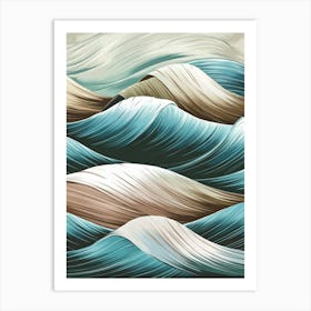 Abstract Sea Waves Vector Illustration Art Print