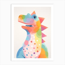 Colourful Dinosaur Cryolophosaurus 3 Art Print