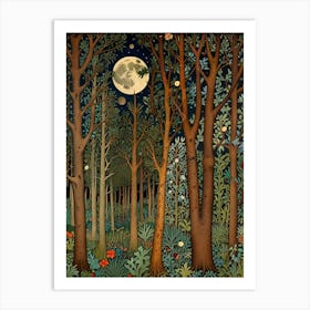 William Morris Moonlight In The Forest 117 Art Print