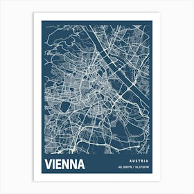Vienna Blueprint City Map 1 Art Print
