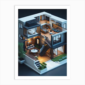 Leonardo Diffusion Smart Home 3d Home Automation 0 Art Print