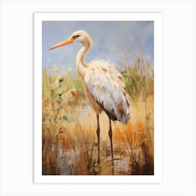 Bird Painting Stork 4 Art Print