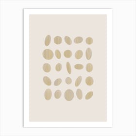 Calming Print Inspired by British Pebble Beaches in Neutral Tones 1 Art Print