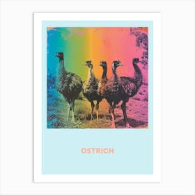 Ostrich Rainbow Poster 4 Art Print