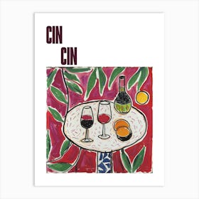 Cin Cin Poster Wine With Friends Matisse Style 5 Art Print