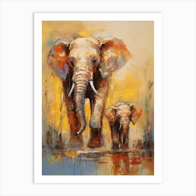 Elephant  Abstract Expressionism 1 Art Print