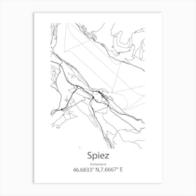 Spiez,Switzerland Minimalist Map Art Print