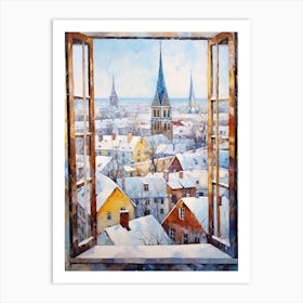 Winter Cityscape Tallinn Estonia Art Print