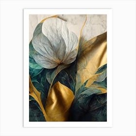 Textured Floral Abstract Watercolor Art Print