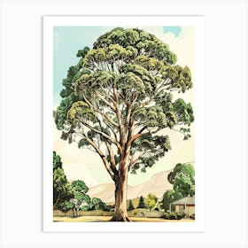 Eucalyptus Tree Storybook Illustration 4 Art Print