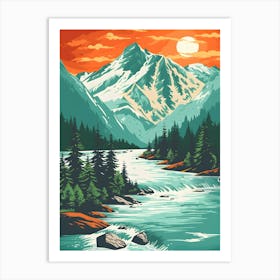 Mountain Landscape At Sunset Art Print