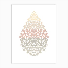 Abstract droplet in warm neutrals on white Art Print