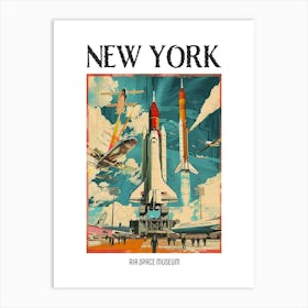 Air Space Museum New York Colourful Silkscreen Illustration 4 Poster Art Print