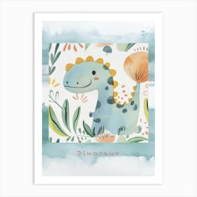 Cute Spiky Pattern Dinosaur 2 Poster Art Print