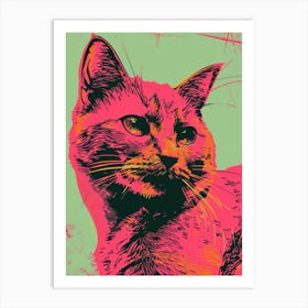 Pink Cat 3 Art Print