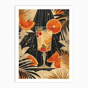 Fruity Art Deco Cocktail 6 Art Print