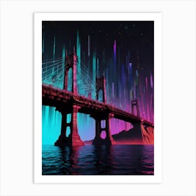 Neon Bridge Art Print