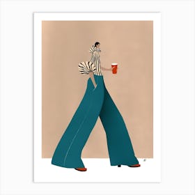 Illustration Of A Woman Walking 1 Art Print