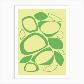 Mid Century Modern Abstract 8 Green and Yellow Art Print