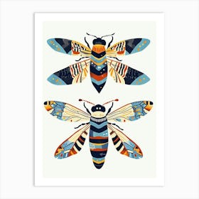 Colourful Insect Illustration Hornet 5 Art Print