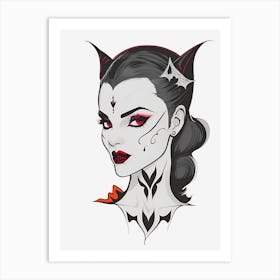 Halloween Vampire Adobe Illustrator Handdrawn Art Print