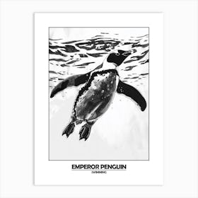 Penguin Swimming Poster 4 Art Print